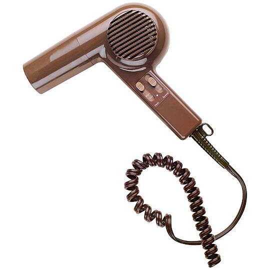 A brown hair dryer