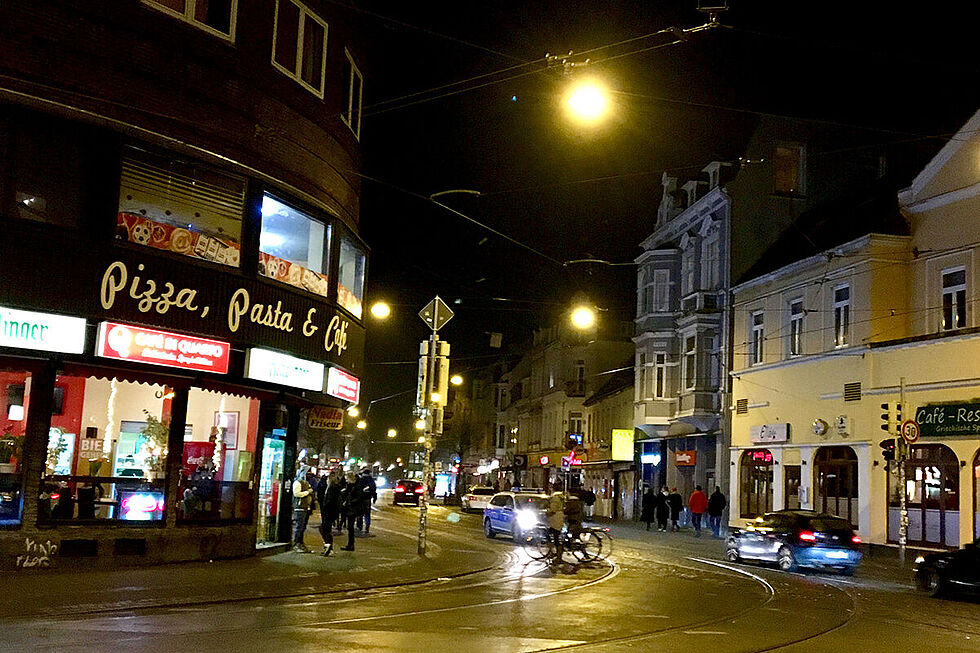 Bremer Viertel während der Nacht